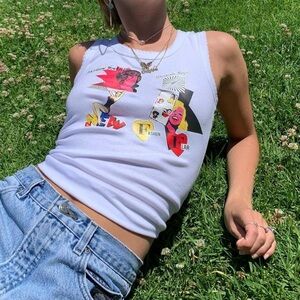 4uonlyusa white scalloped hem fashion smart tank